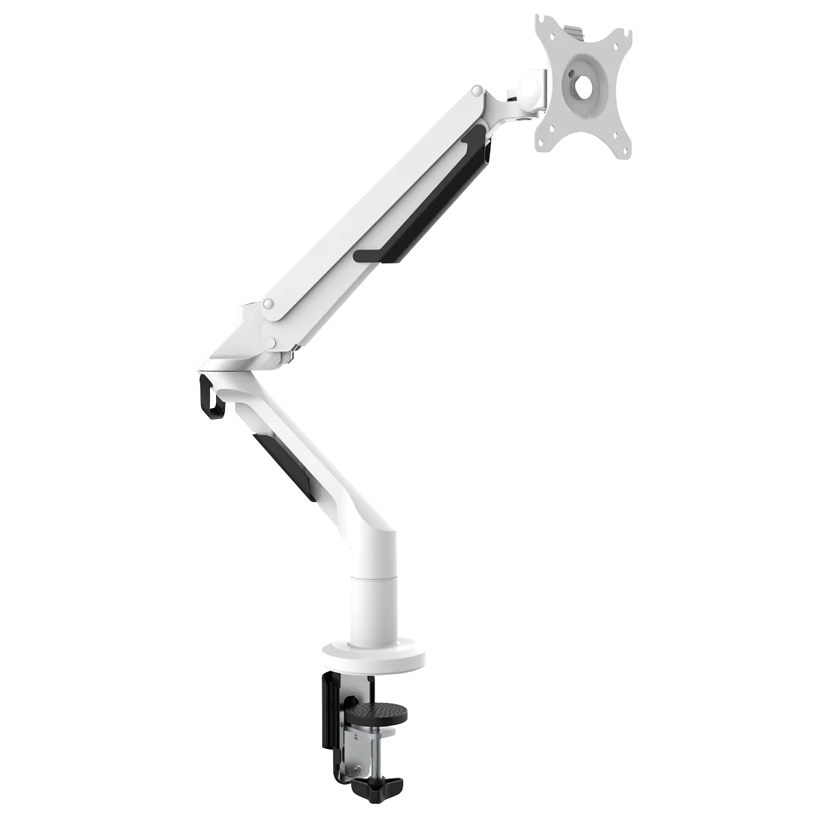 Adjustable Single Monitor Arm with 360° Rotation - White