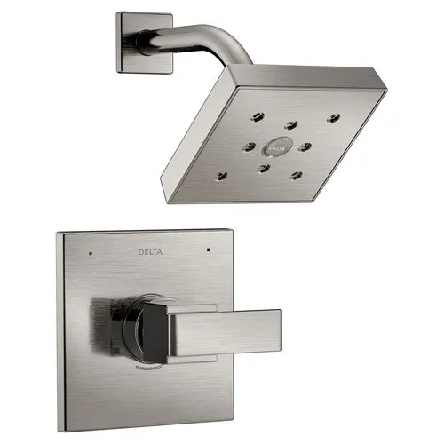 Delta Ara Monitor 14 Series Single-Handle H2Okinetic Shower Faucet with Single-Setting Rain Showerhead, 1.75 GPM, Lever Handle, 