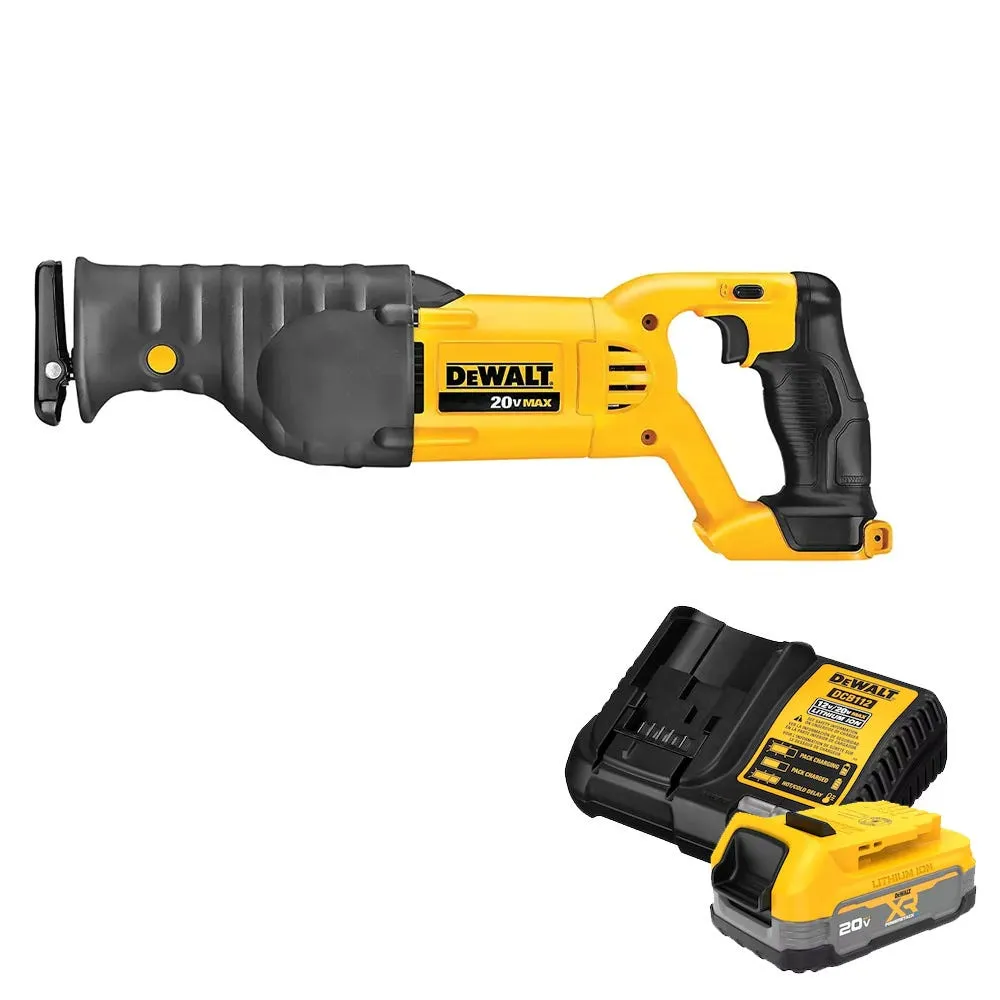 DeWalt 20V MAX Cordless Reciprocating Saw With POWERSTACK 20V MAX Battery and Charger Kit DW-DCBP034C-DW-DCS380B