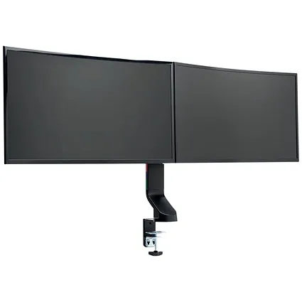 Kensington Smartfit Space Saving Deskclamped Dual Monitor Arm, Adjustable Height, Black