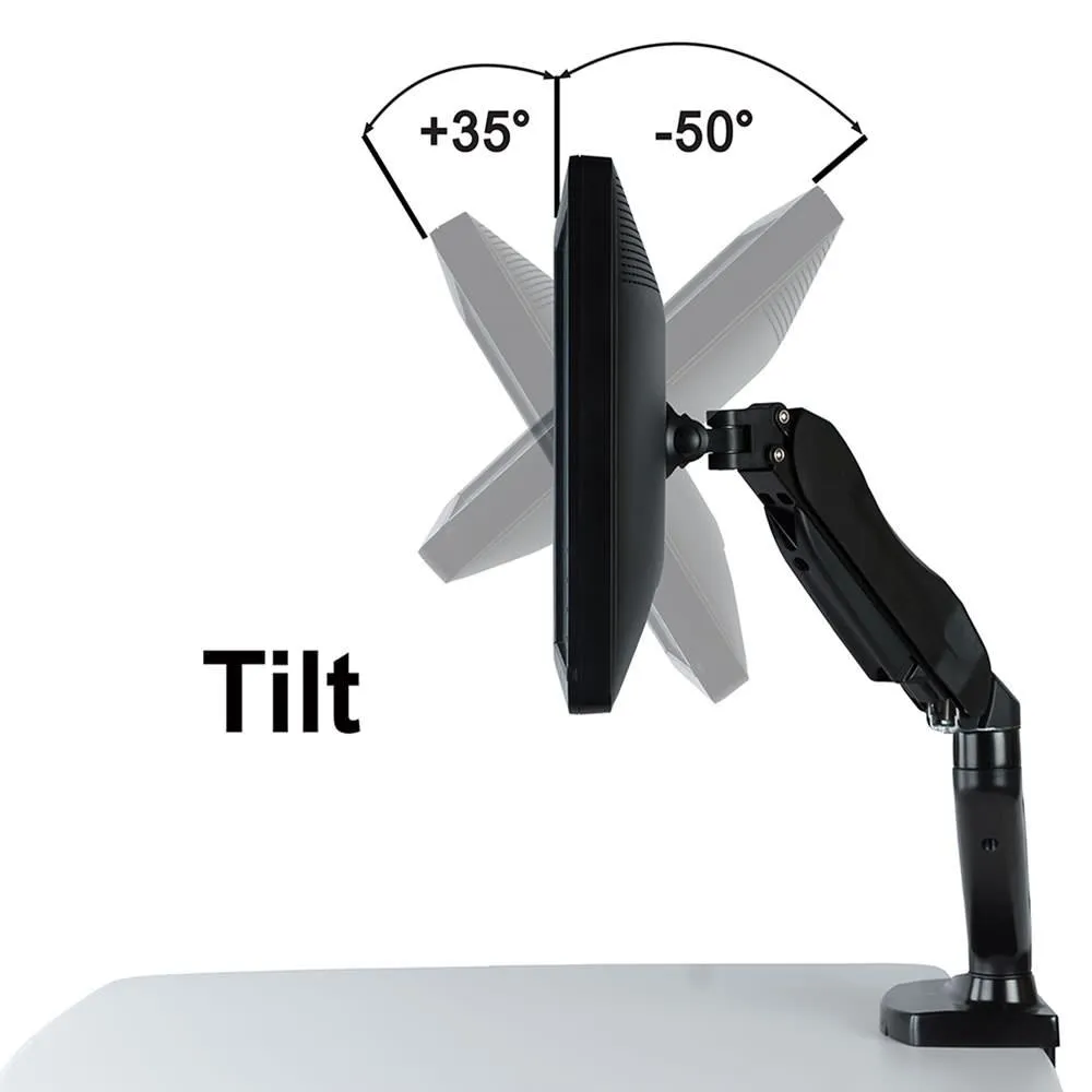 Mount 17"-27" Gas Spring Desk Single Monitor-Double Arm
