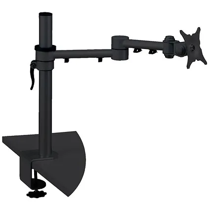 Q-Connect Deskclamped Single Monitor Arm, Adjustable Height, Black