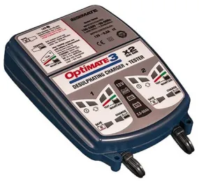 TecMate OptiMate 3x2 Battery Charger For Lead Acid 12 V 12V 800mA with UK plug